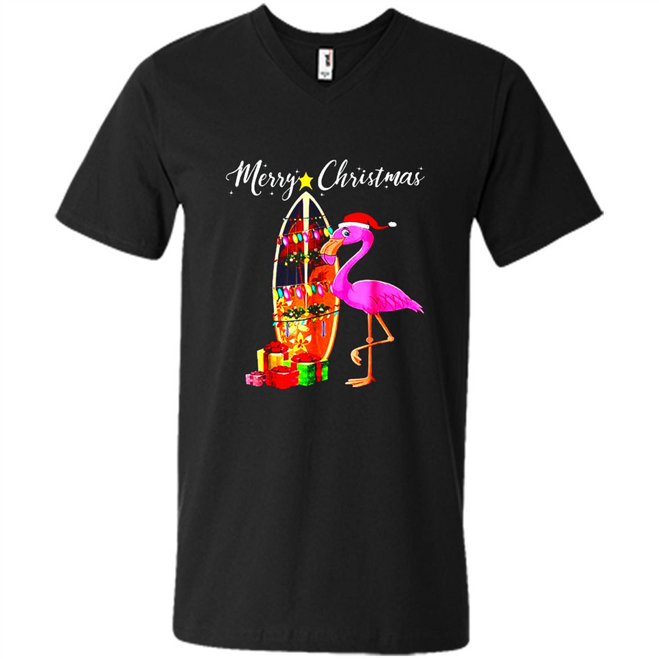 Flamingo Christmas Shirt, Merry Christmas Shirt , Flamingo - Men's V-Neck