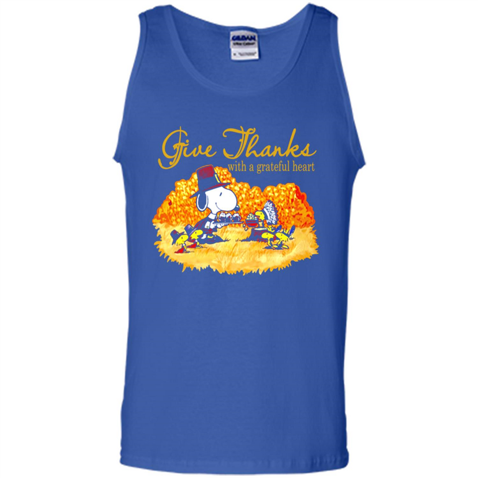 Snoopy Thanksgiving Give Thanks With A Grateful Heart - Tank Top