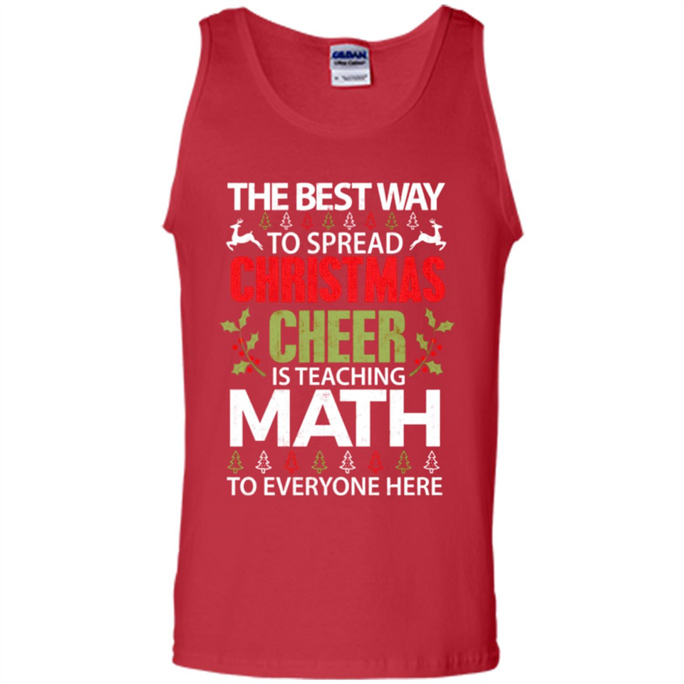 Math Teacher Christmas Shirt Christmas Cheer - Tank Top