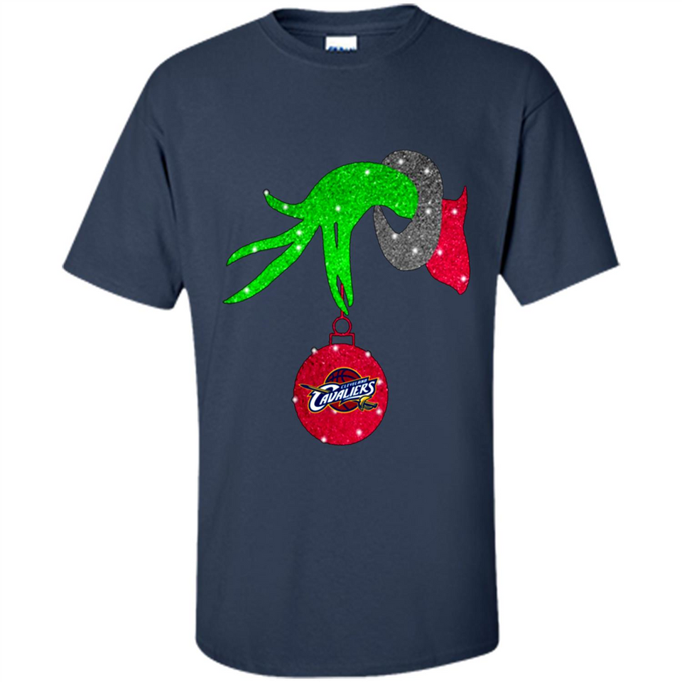 GRINCH HAND HOLDING CLEVELAND CAVALIERS GLITTER CHRISTMAS PINGPONG