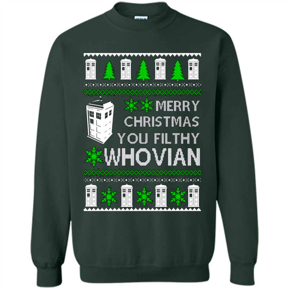 Merry Christmas You Filthy Whovian ugly sweater PINGPONG