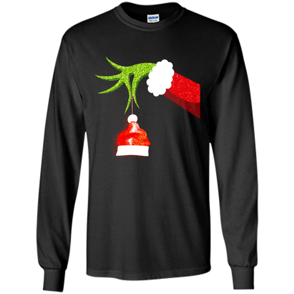 Funny Grinch Hand Holding Santa Hat Ornament Christmas PING PONG
