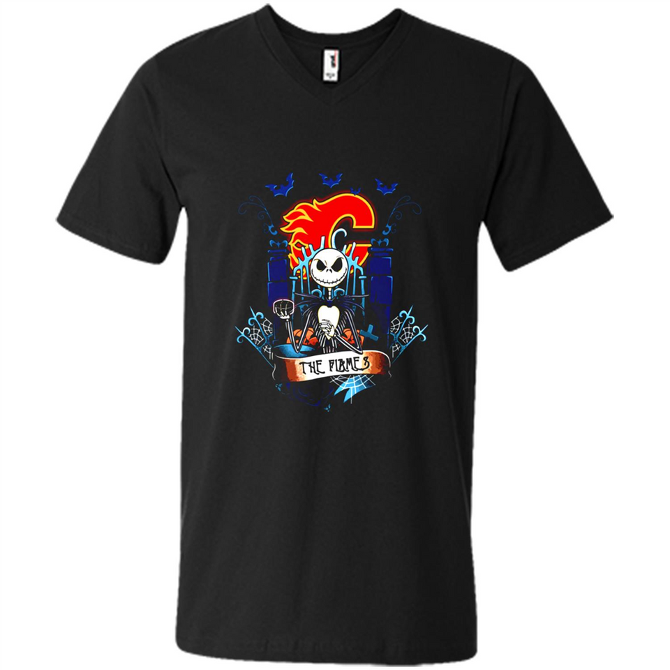 Calgary Flames Halloween The Nightmare Before Christmas - Men's V-Neck