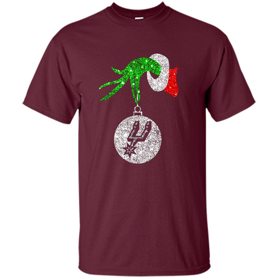 Amazing shirt San Antonio Spurs Glitter Grinch Monogram Ornament Christmas Gift - Shirt