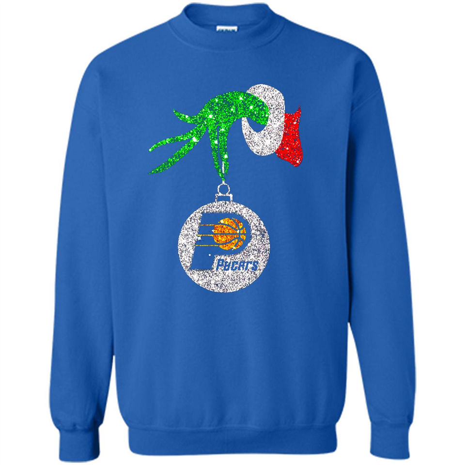 Amazing tee Indiana Pacers Glitter Grinch Monogram Ornament Christmas Gift - Sweatshirt
