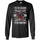 Marvel Spider Man Tis The Season To Be Amazing Ugly Christmas Mug PINGPONG - Long Sleeve T-Shirt