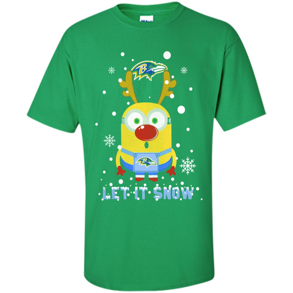 Minion Baltimore Ravens Ugly Christmas Sweater Let it Snow - Shirt