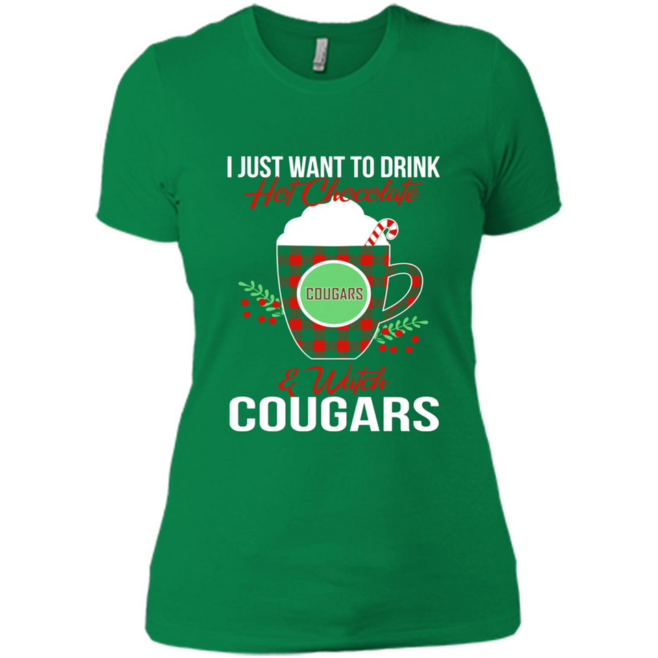 I Just Want To Drink Hot Chocolate & Watch Washington State Cougars Ugly Christmas Sweater PINGPONG