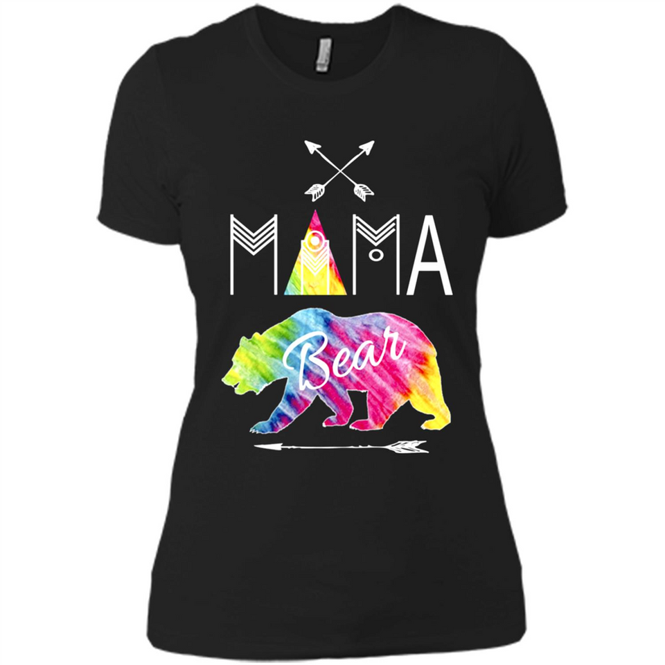 Mama Bear Shirt Tie Dye Family Vacation & Camping Tee - Ladies' Boyfriend T-Shirt