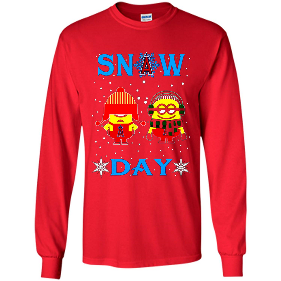 Snow Day Shirt For Los Angeles Angels Vs Minion Fans pingpong