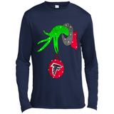 GRINCH HAND HOLDING ATLANTA FALCONS GLITTER CHRISTMAS PINGPONG