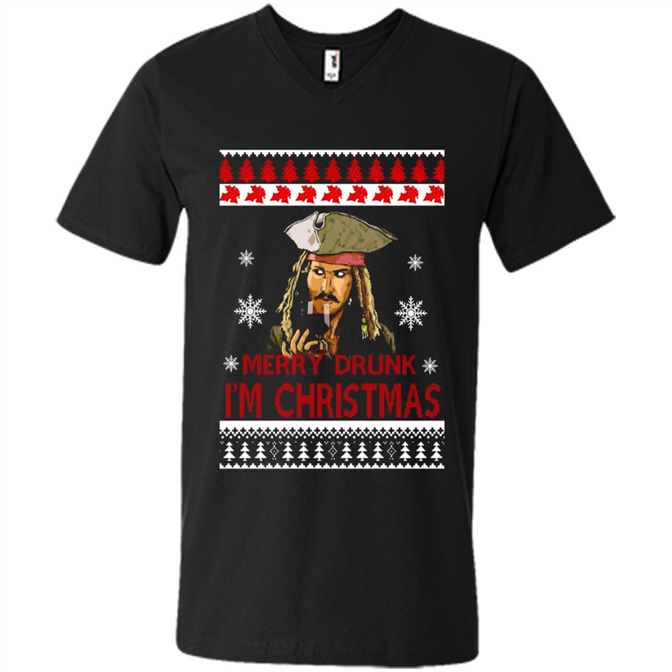 Jack sparrow Merry Drunk I'm Christmas - Men's V-Neck