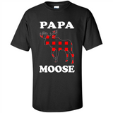 Papa Moose Funny Christmas Plaid Buffalo T-Shirt - Shirt