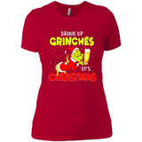 Drink Up Grinches it_s Christmas - Merry Xmas Sweatshirt - Ladies' Boyfriend T-Shirt