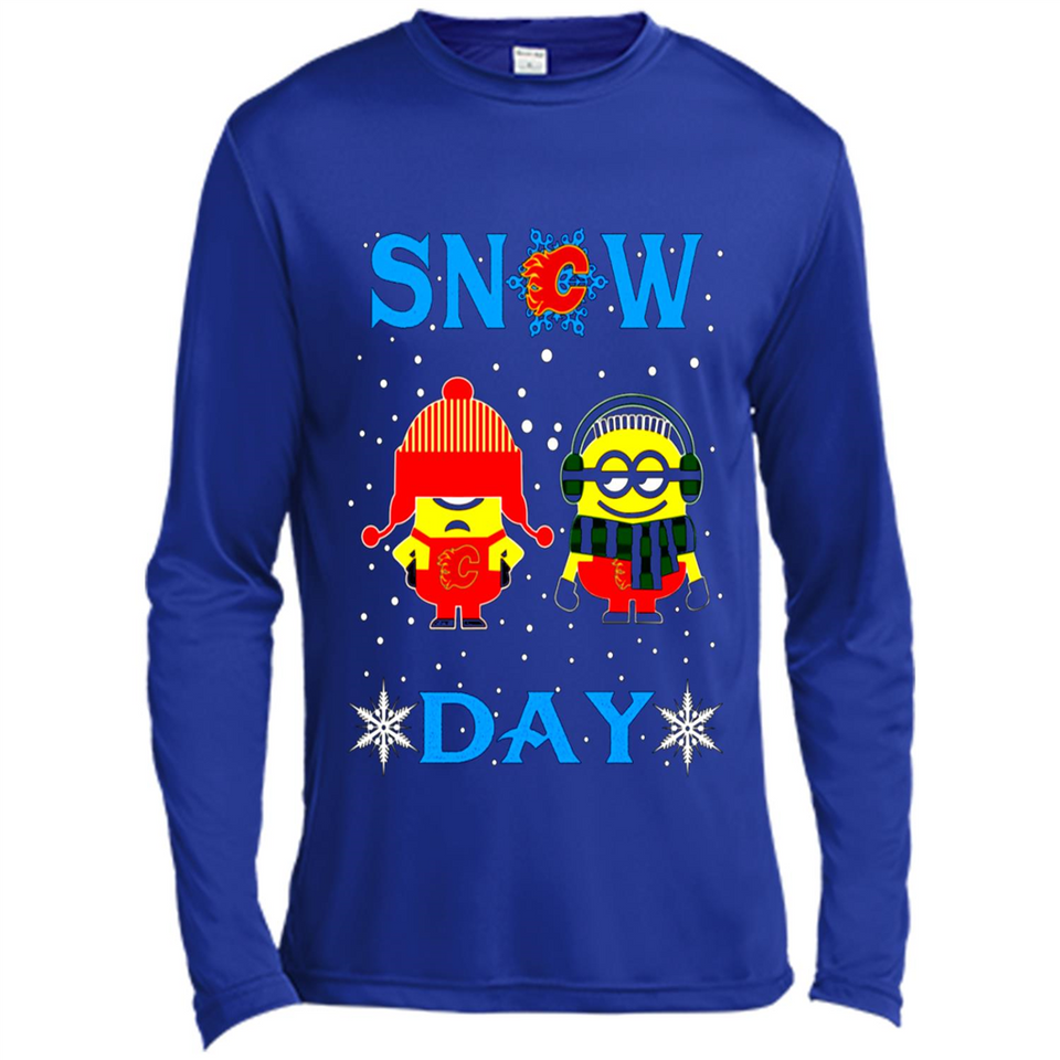 Snow Day Shirt For Calgary Flames Vs Minion Fans pingpong