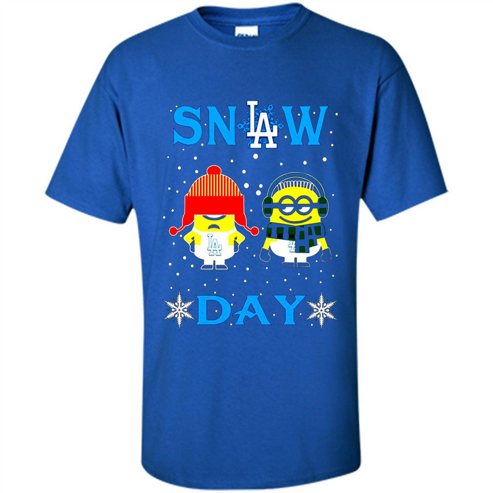 Snow Day Shirt For Los Angeles Dodgers Vs Minion Fans pingpong