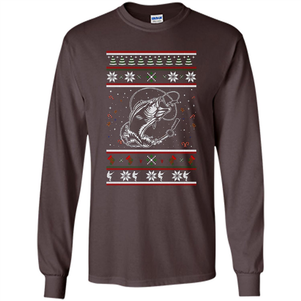 Christmas Ugly Sweater Fishing Ugly Christmas Sweater - Long Sleeve T-Shirt