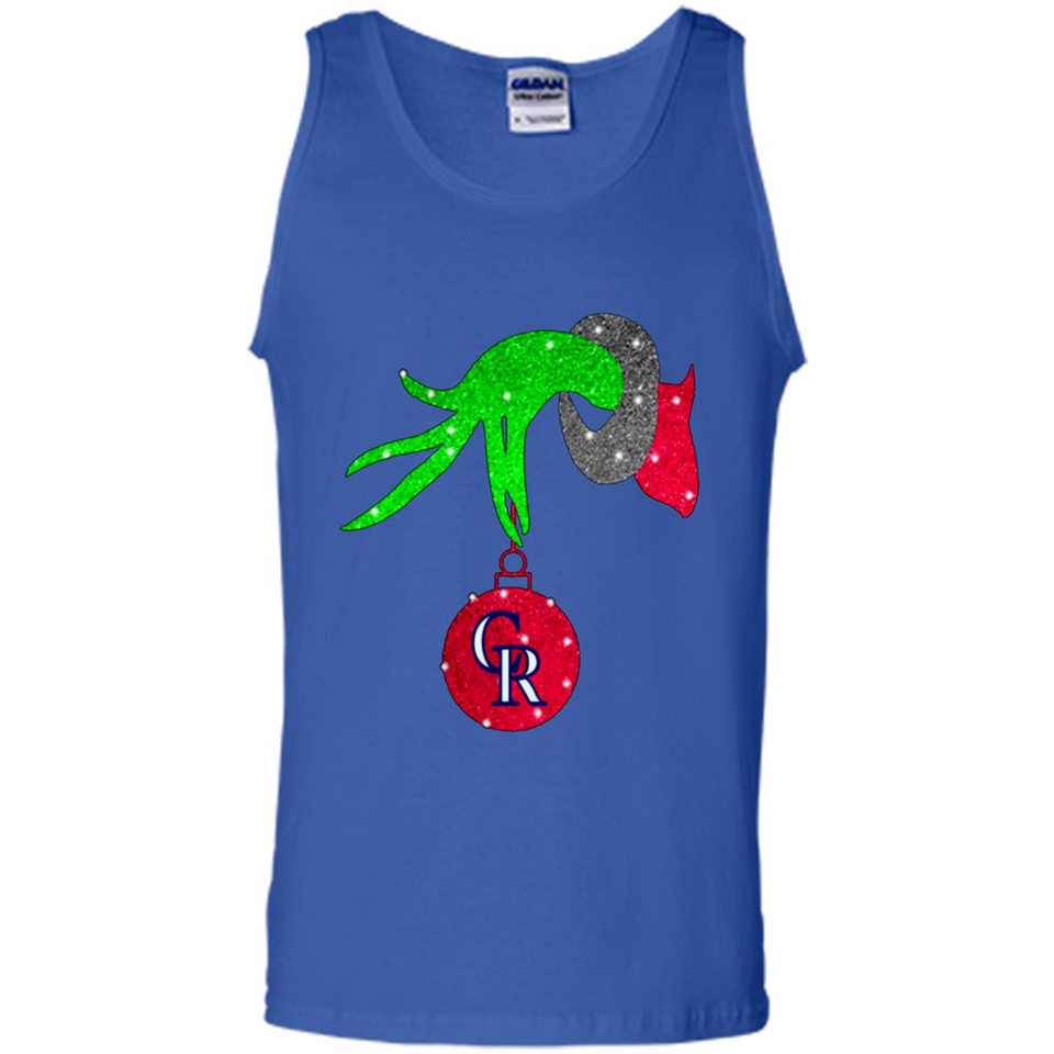 GRINCH HAND HOLDING COLORADO ROCKIES GLITTER CHRISTMAS PINGPONG