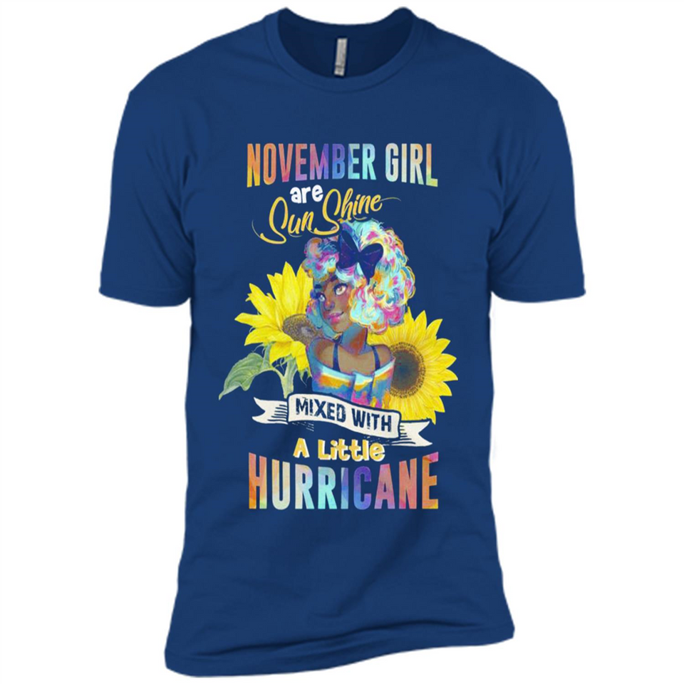 November Girls Sunflower - Premium Short Sleeve T-Shirt