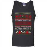 Funny Farmers Gift Ugly Santa Claus Horsepower - Tank Top