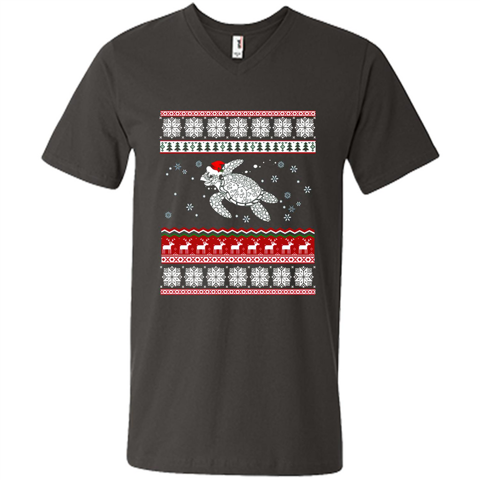 Sea Turtle Ugly Christmas T-Shirt - Men's V-Neck