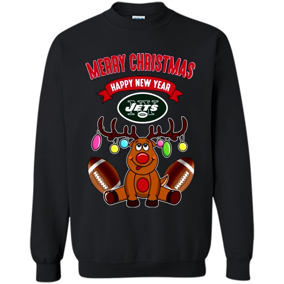 New York Jets NFL Reindeer Funny Merry Christmas And Happy New Year