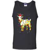 Christmas Lights Goat Wearing Santa Hat T-Shirt - Tank Top