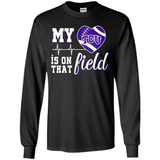 TCU Horned Frogs Football My Heart is on that Field - Long Sleeve T-Shirt