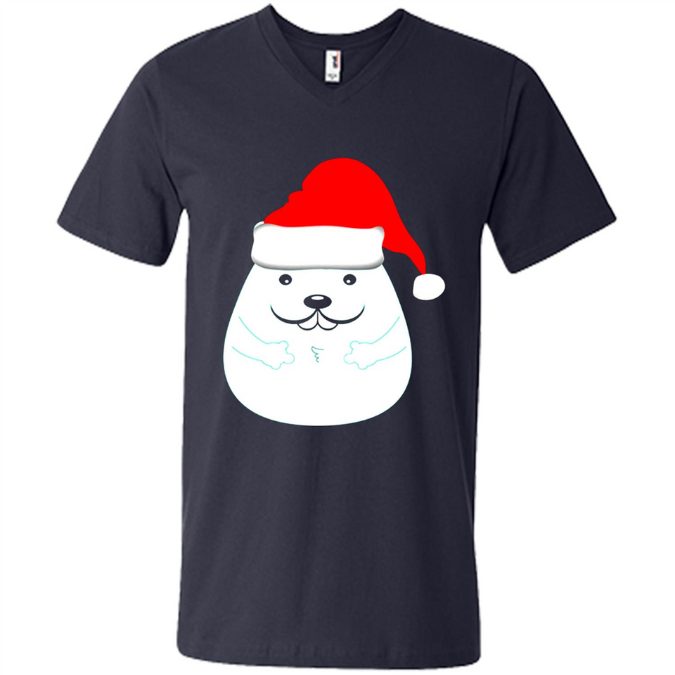 Funny Hamster Christmas t-shirt Santa Hat - Men's V-Neck
