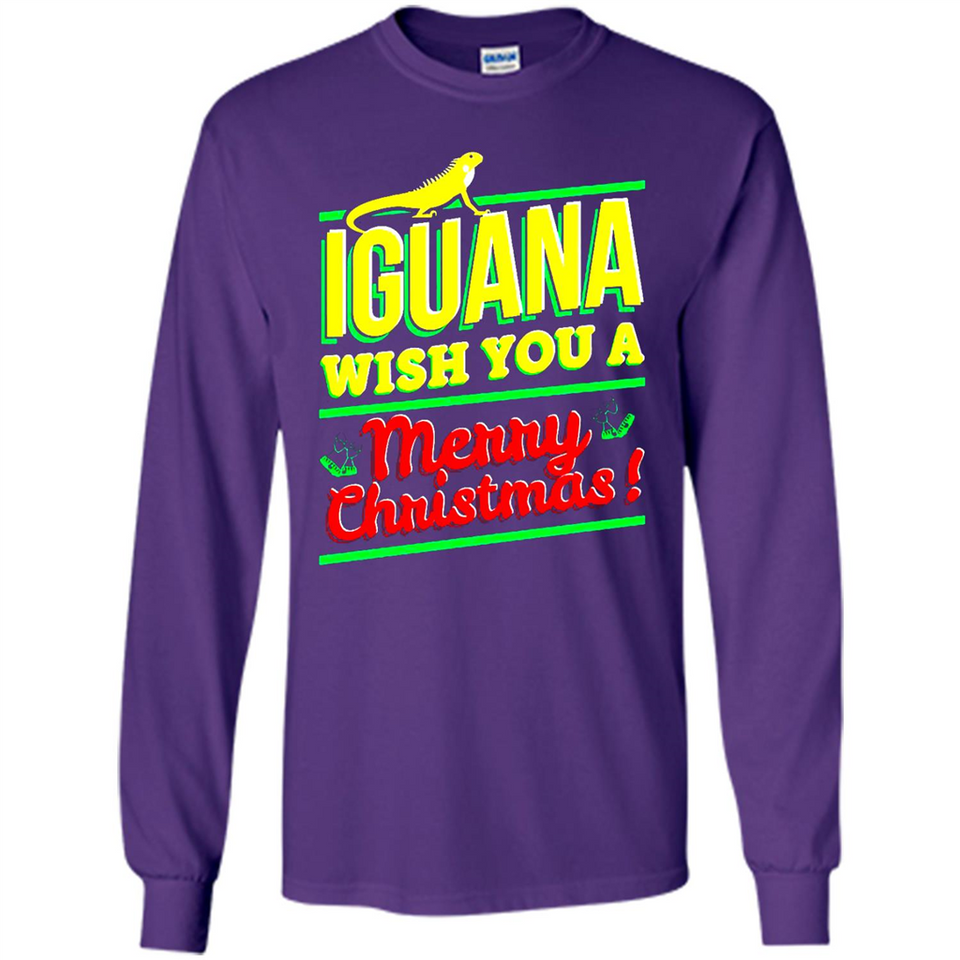 Iguana Wish You A Merry Christmas Animal - Long Sleeve T-Shirt