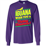 Iguana Wish You A Merry Christmas Animal - Long Sleeve T-Shirt