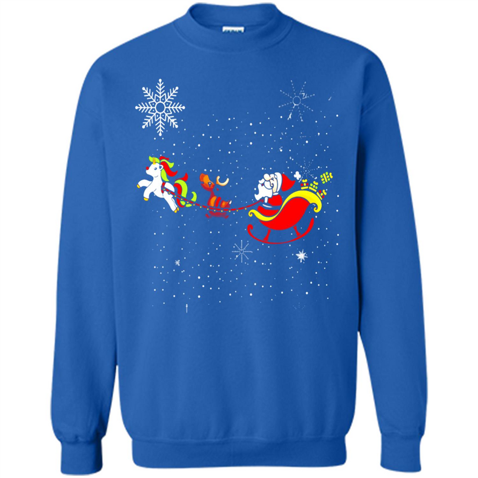 Christmas Unicorn Rudolph and Santa - Sweatshirt