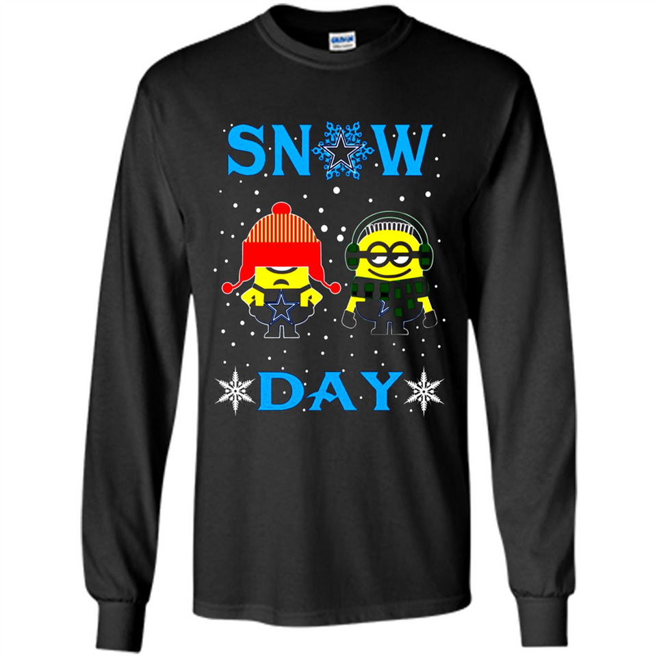 Snow Day Shirt For Dallas Cowboys Vs Minion Fans pingpong
