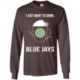 I Just Want To Drink Hot Chocolate & Watch Toronto Blue Jays Ugly Christmas Sweater PINGPONG