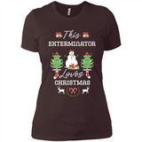 This Exterminator Loves Christmas Tree Shirt with Snowman