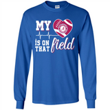 Alabama Crimson Football My Heart is on that Field - Long Sleeve T-Shirt