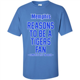 Reasons to be a Memphis Tigers Fan Complete List on Back - Shirt