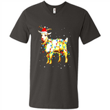 Christmas Lights Goat Wearing Santa Hat T-Shirt - Men's V-Neck
