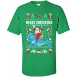 Ugly Christmas Santa Riding Dolphin - Shirt