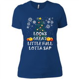 Looks Great Little Full Lotta Sap Funny Christmas Tree Mug PINGPONG - Ladies' Boyfriend T-Shirt