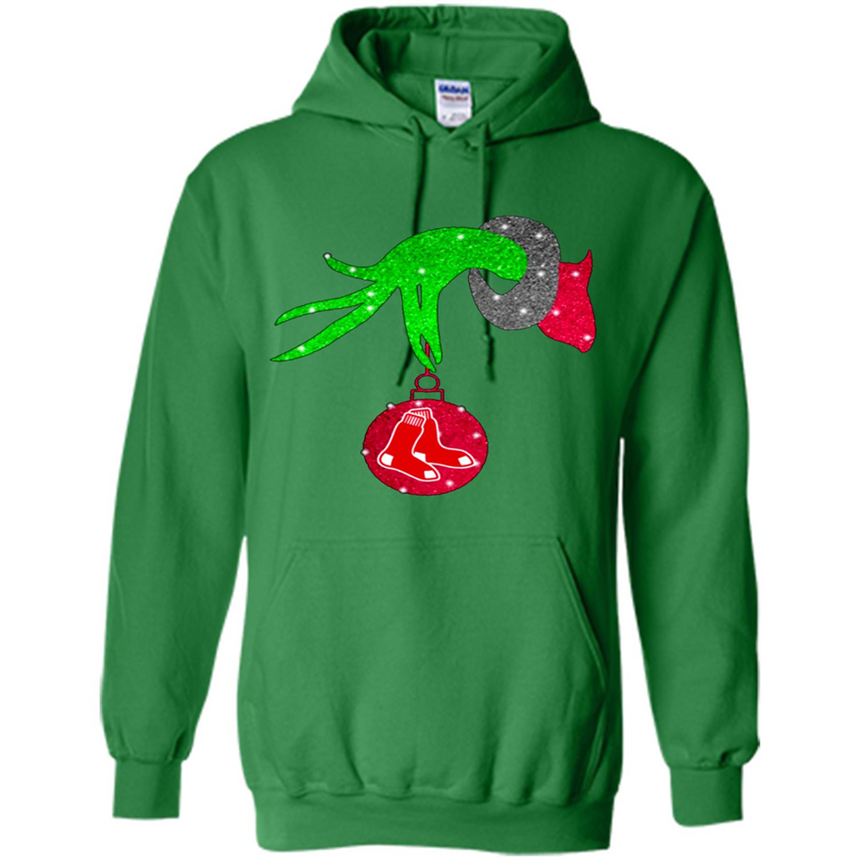 GRINCH HAND HOLDING BOSTON RED SOX GLITTER CHRISTMAS PINGPONG