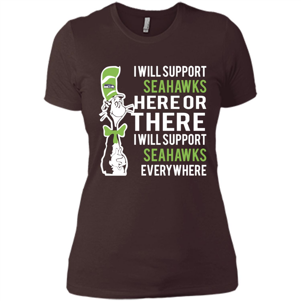 Shirt For Dr Seuss Cat And Seattle Seahawks Fans - Ladies' Boyfriend T-Shirt