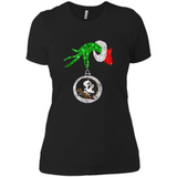 Amazing Florida State Seminoles Glitter Grinch Monogram Ornament Christmas Gift - Ladies' Boyfriend T-Shirt