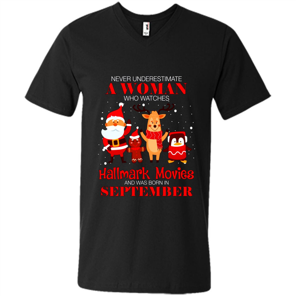 Never Underestimate A September Woman Watches Hallmark Movies Sweatshirt PINGPONG