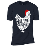 Chicken Christmas T Shirt Merry Chickmas Santa Claus Gifts - Premium Short Sleeve T-Shirt