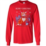 Christmas Ugly Sweater Cat With Christmas Meowy Chritstmas - Long Sleeve T-Shirt