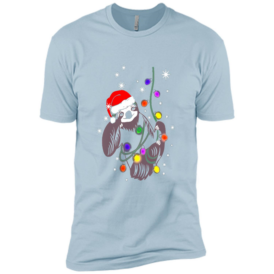 Cute Christmas Choloepus Sloth Santa Led Light Mug - Premium Short Sleeve T-Shirt