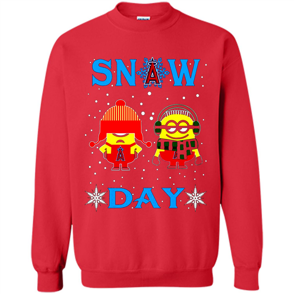 Snow Day Shirt For Los Angeles Angels Vs Minion Fans pingpong