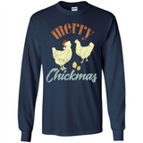 Christmas Chicken Vintage Shirt Funny Santa Hen Farmer Lover - Long Sleeve T-Shirt