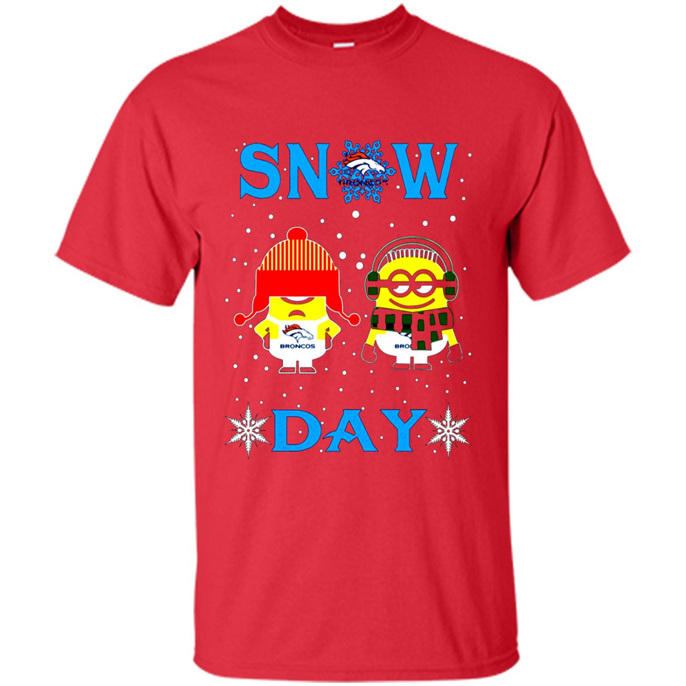 Snow Day Shirt For Denver Broncos Vs Minion Fans pingpong